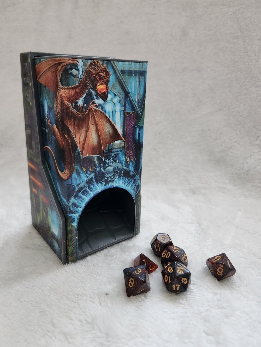 Spin Master Campaign Dice Tower 7 Polyhedral Dice D&D RPG Tabletop Game Complete